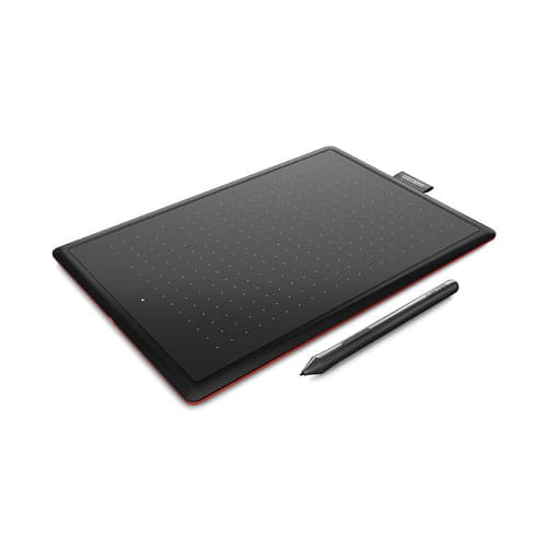 One by Wacom Black/Red Small Digital Pen Tablet